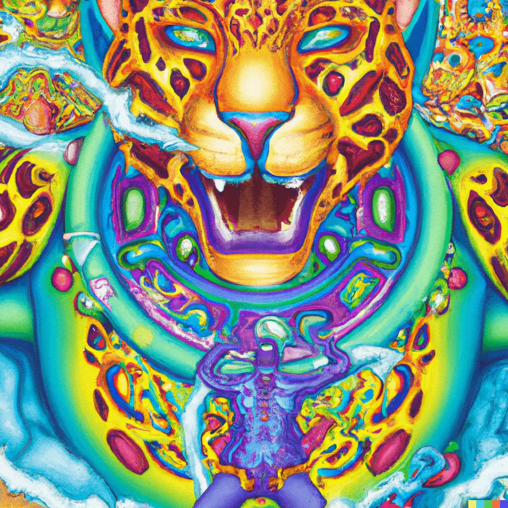That sensation on ayahuasca of transforming into a jaguar or rainbow serpent