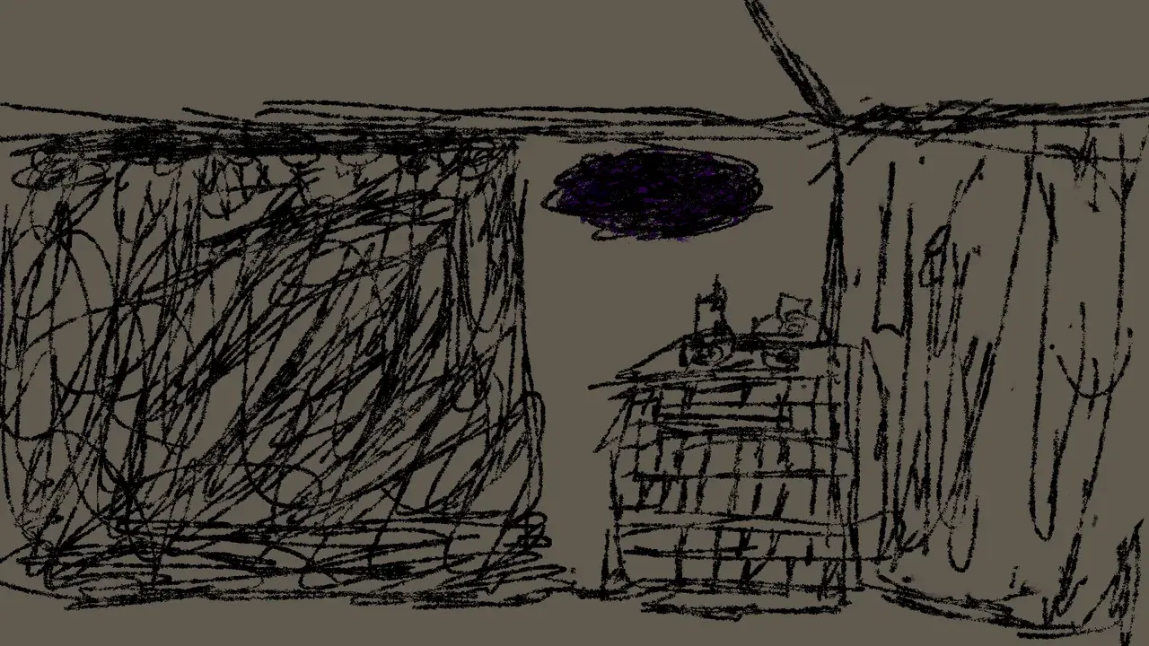 drawing of a manic hallucination