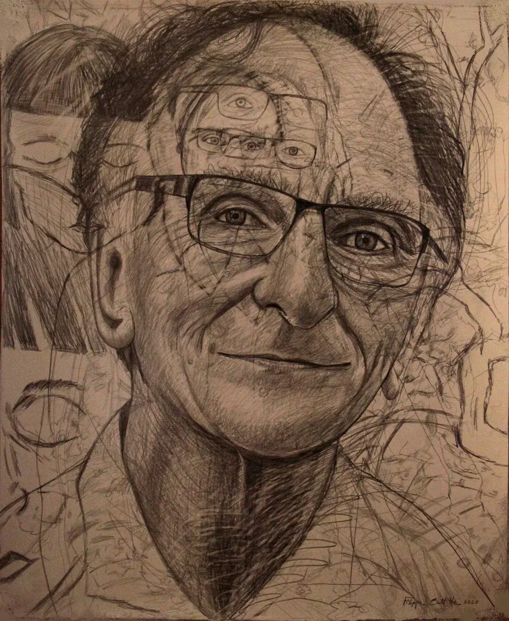The woman who drew this portrait was later diagnosed with a tumour in her visual cortex