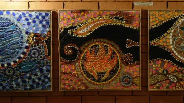 Looking at mosaics while tripping