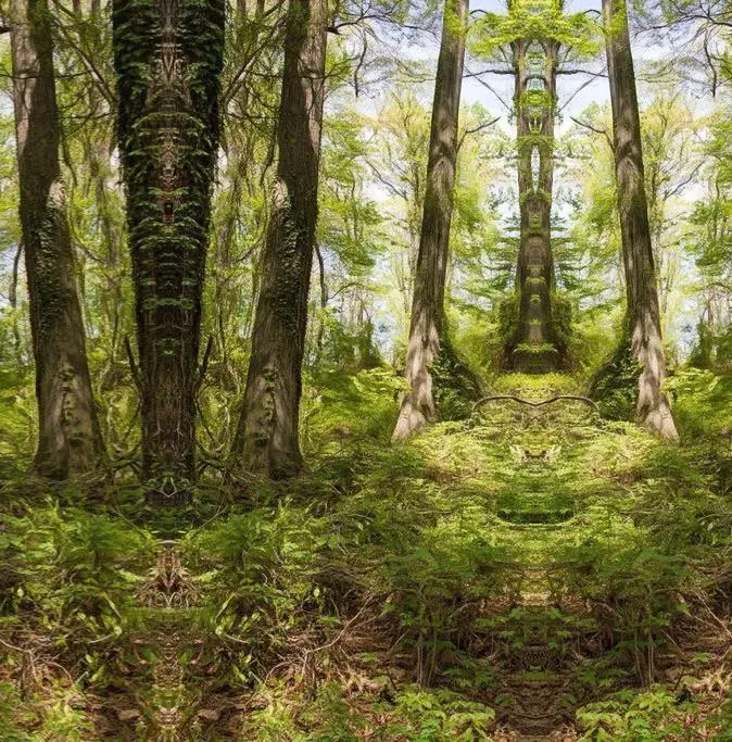 high dosage shroom trip in a forest