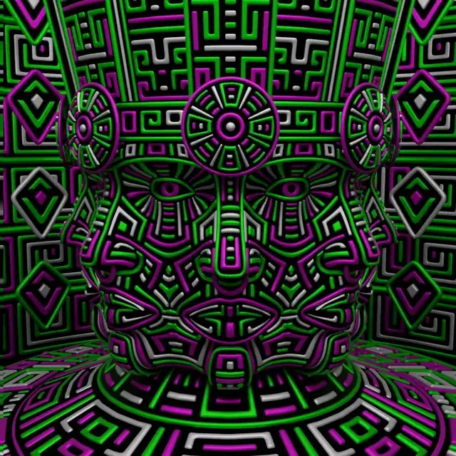 Green and Purple Labyrinth Mask