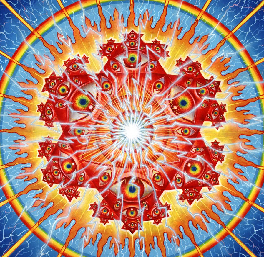 Found this painting recently and it is honestly really accurate to the CEVs I've been getting on my last few psychedelic trips (sorry if it's a repost)