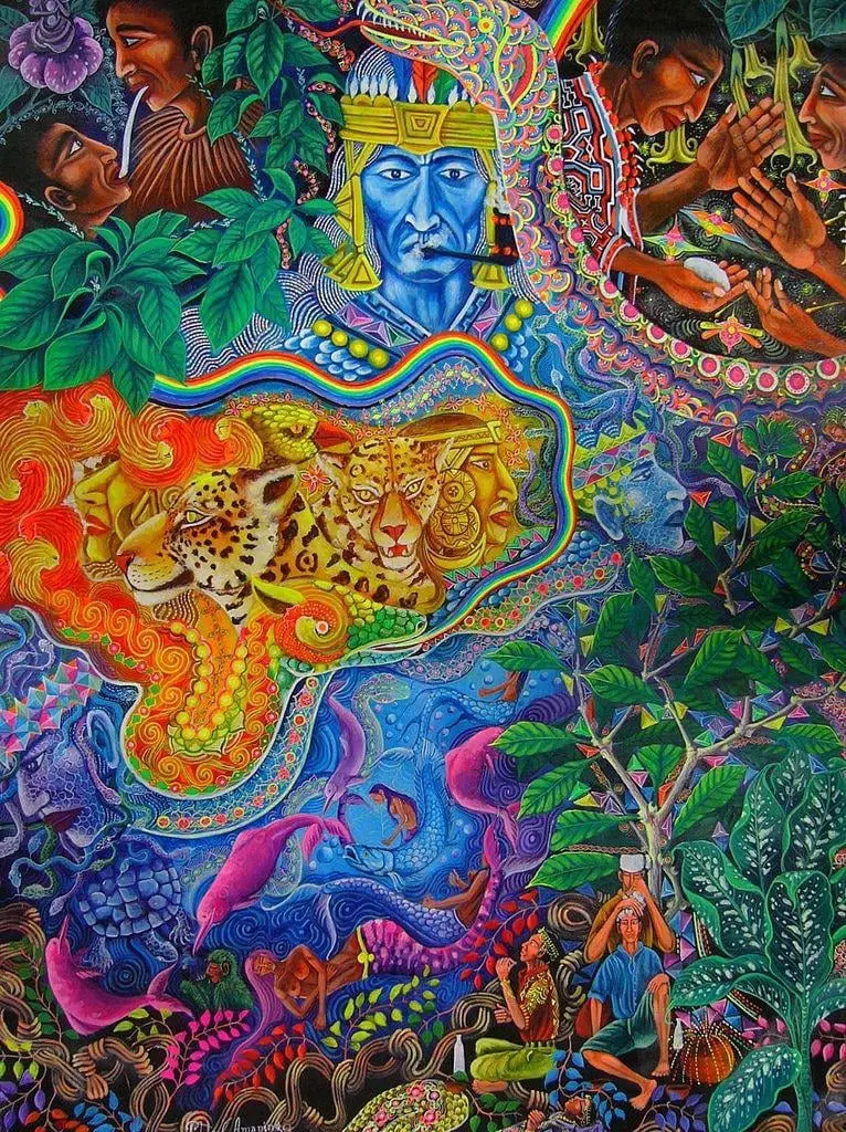 Ayahuasca CEV replications by Peruvian artist Pablo Amaringo