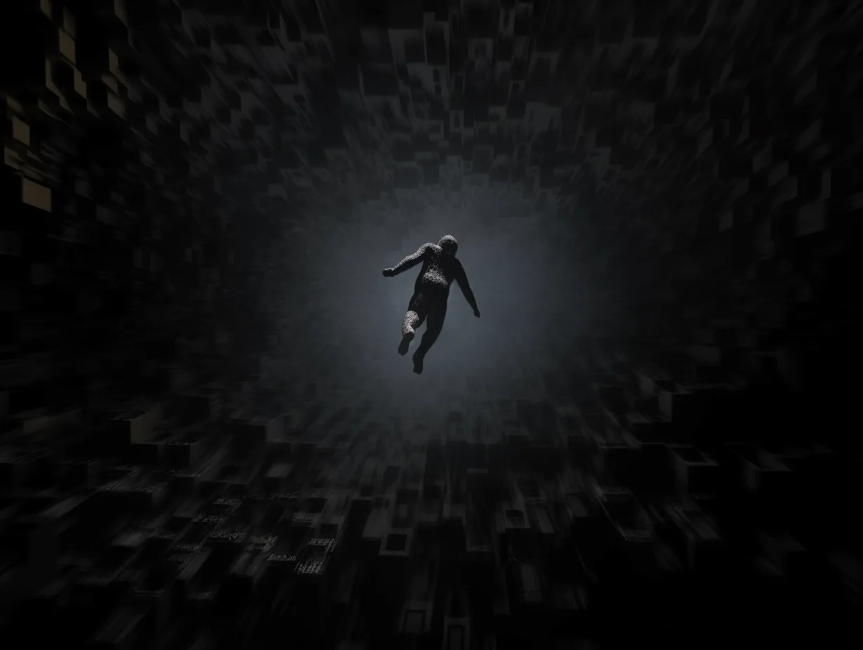 Falling Figure in the Dark Grid