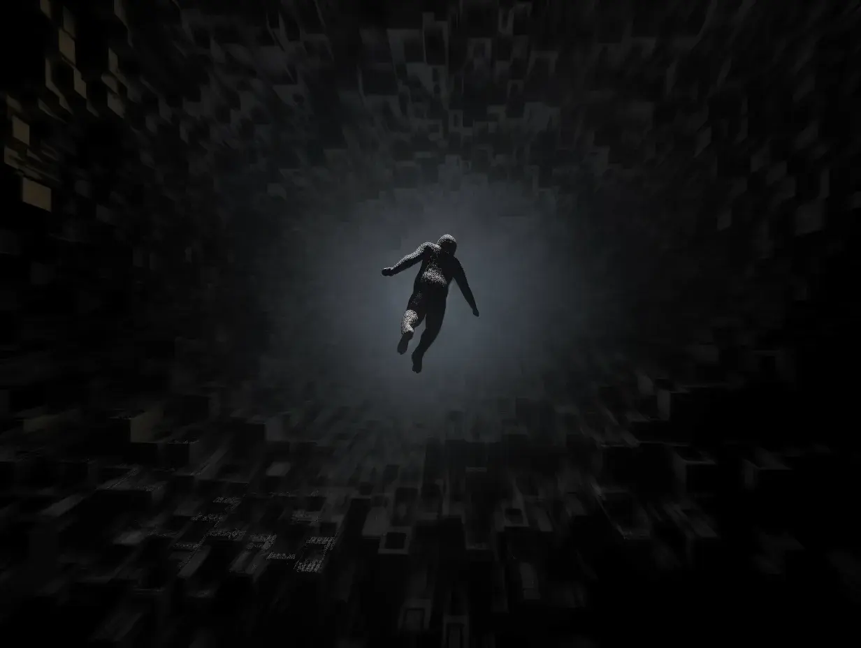 Falling Figure in the Dark Grid