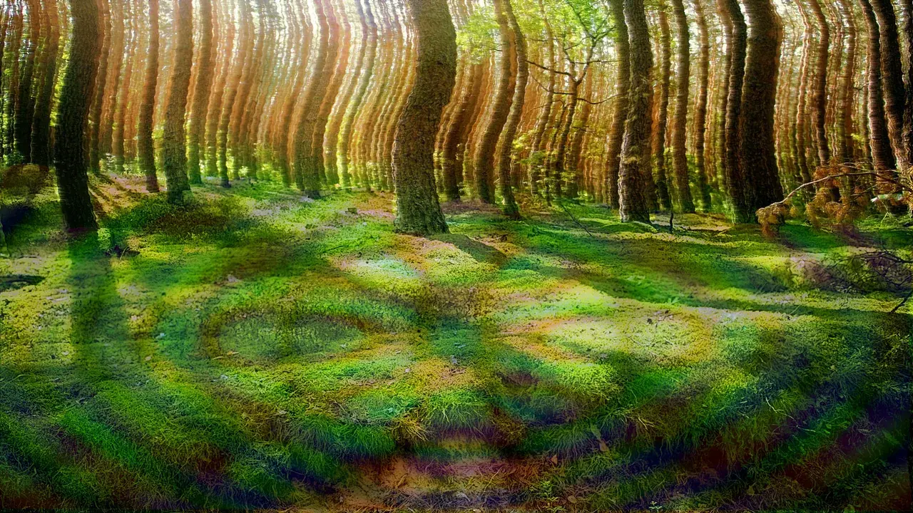 The forest on a tab of lsd.