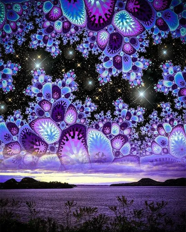 Purple Diamonds Sky by LARRY CARLSON