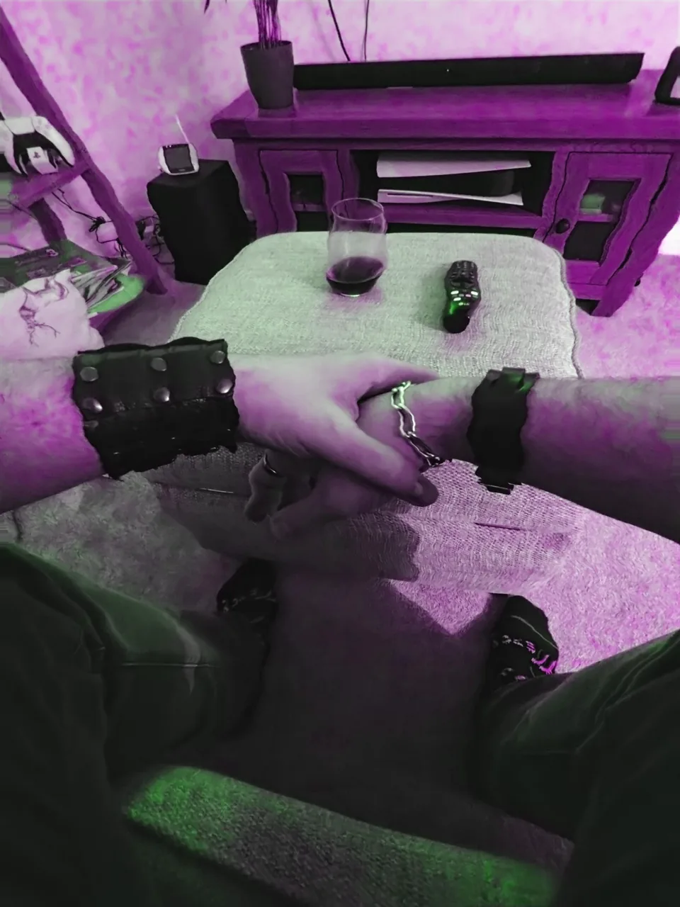 Took and edited this while really drunk. Last trip I had everything had this purple & green hue to it. Guess that's what I was going for. First person trip snap shot I guess.