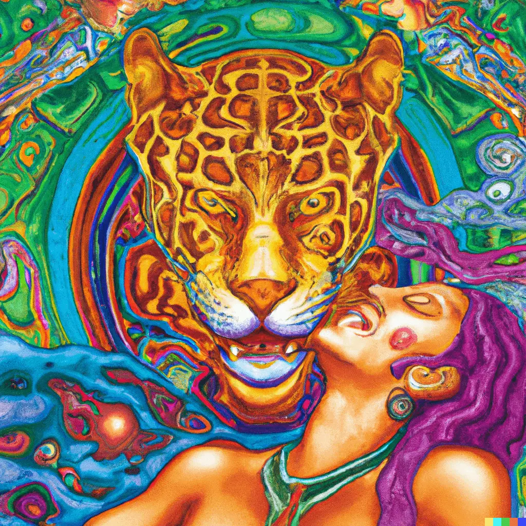 That sensation on ayahuasca of transforming into a jaguar or rainbow serpent