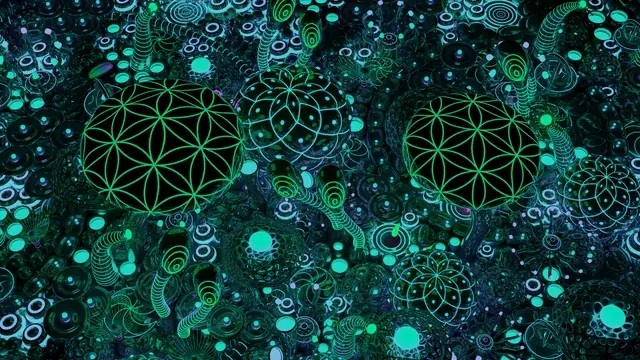 Green Rosettes in a Dark Organic Field