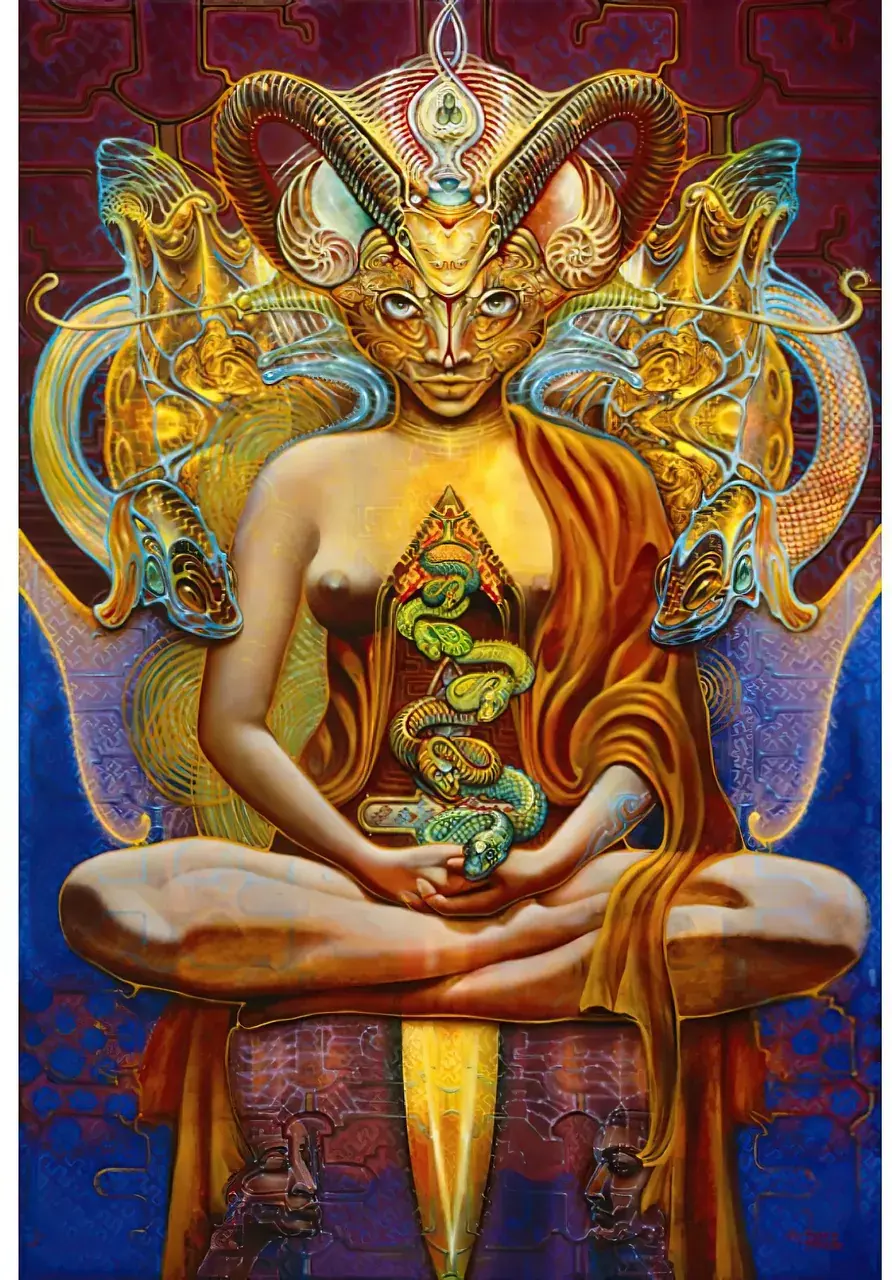 Golden Buddha with Serpent