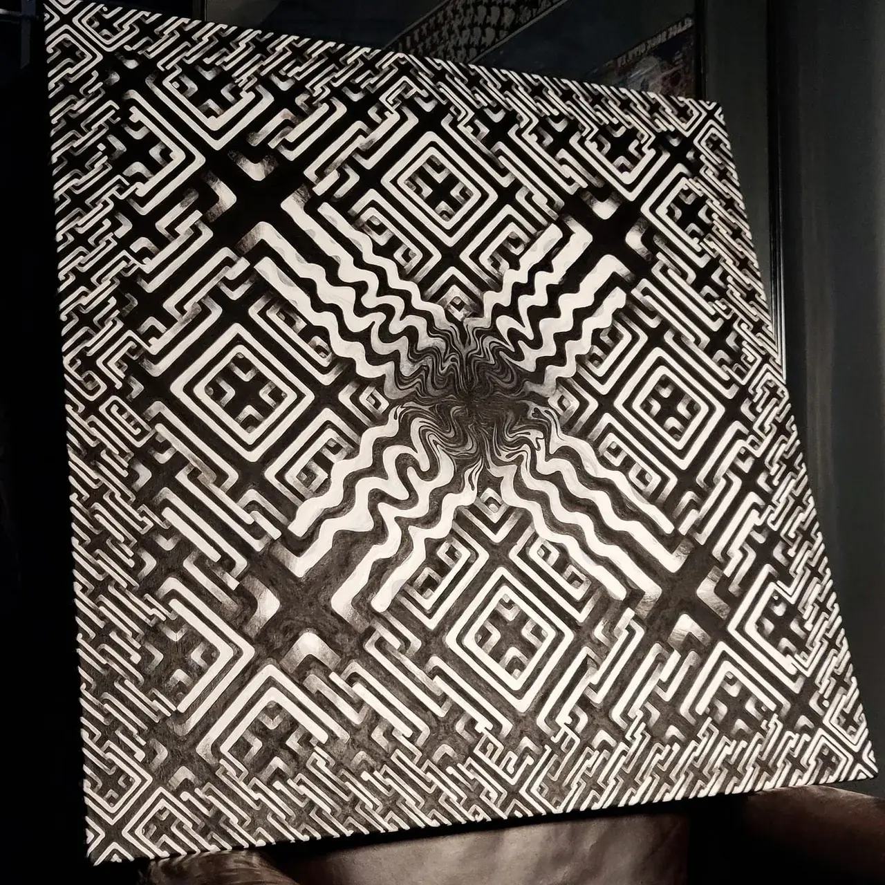 I was told my painting would be appreciated here. Acrylic on canvas (in progress) [OC] (X-post from r/psychonaut)