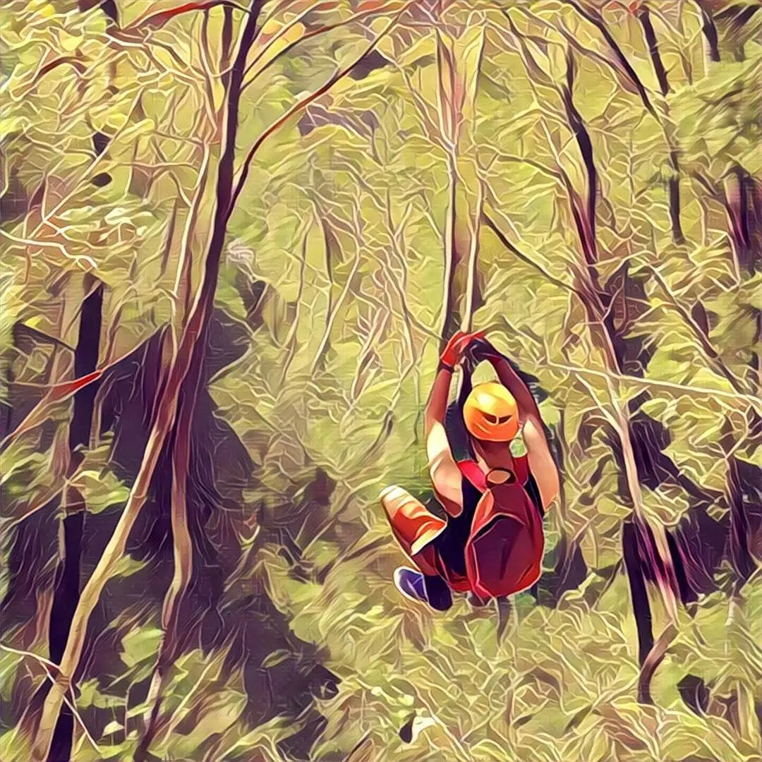 Zip-lining on high dose shrooms