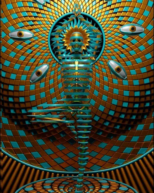 Radiant Skeleton in the Chamber of Eyes