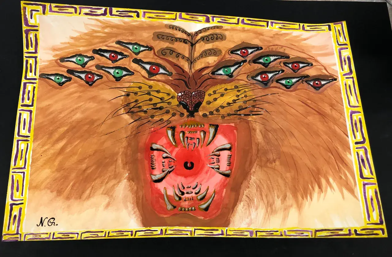 This is a painting I did replicating my first mushroom trip, around 1gram dose. Let me know what you guys think?