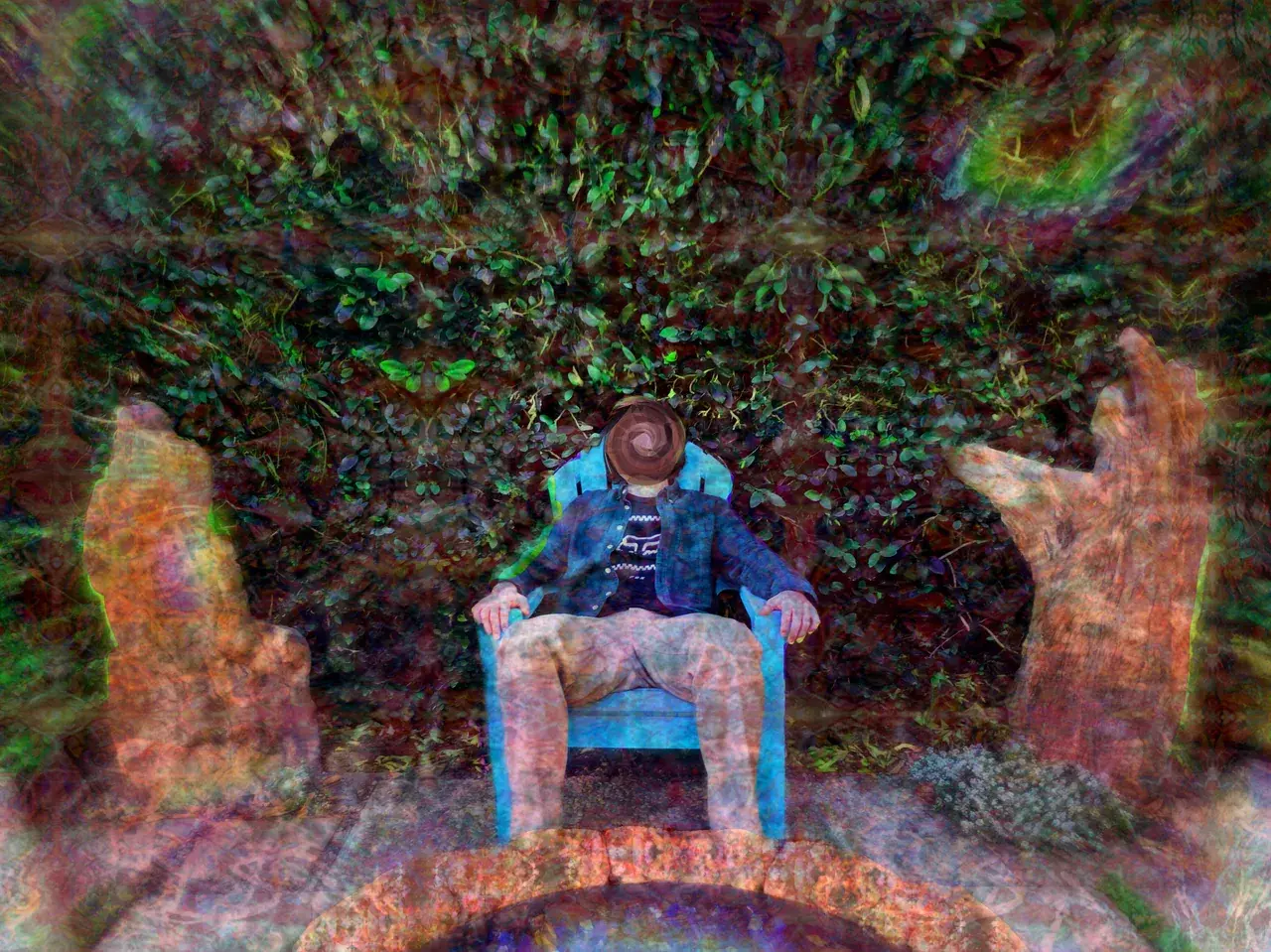 Mescaline San Pedro trip visuals (face distorted for privacy)