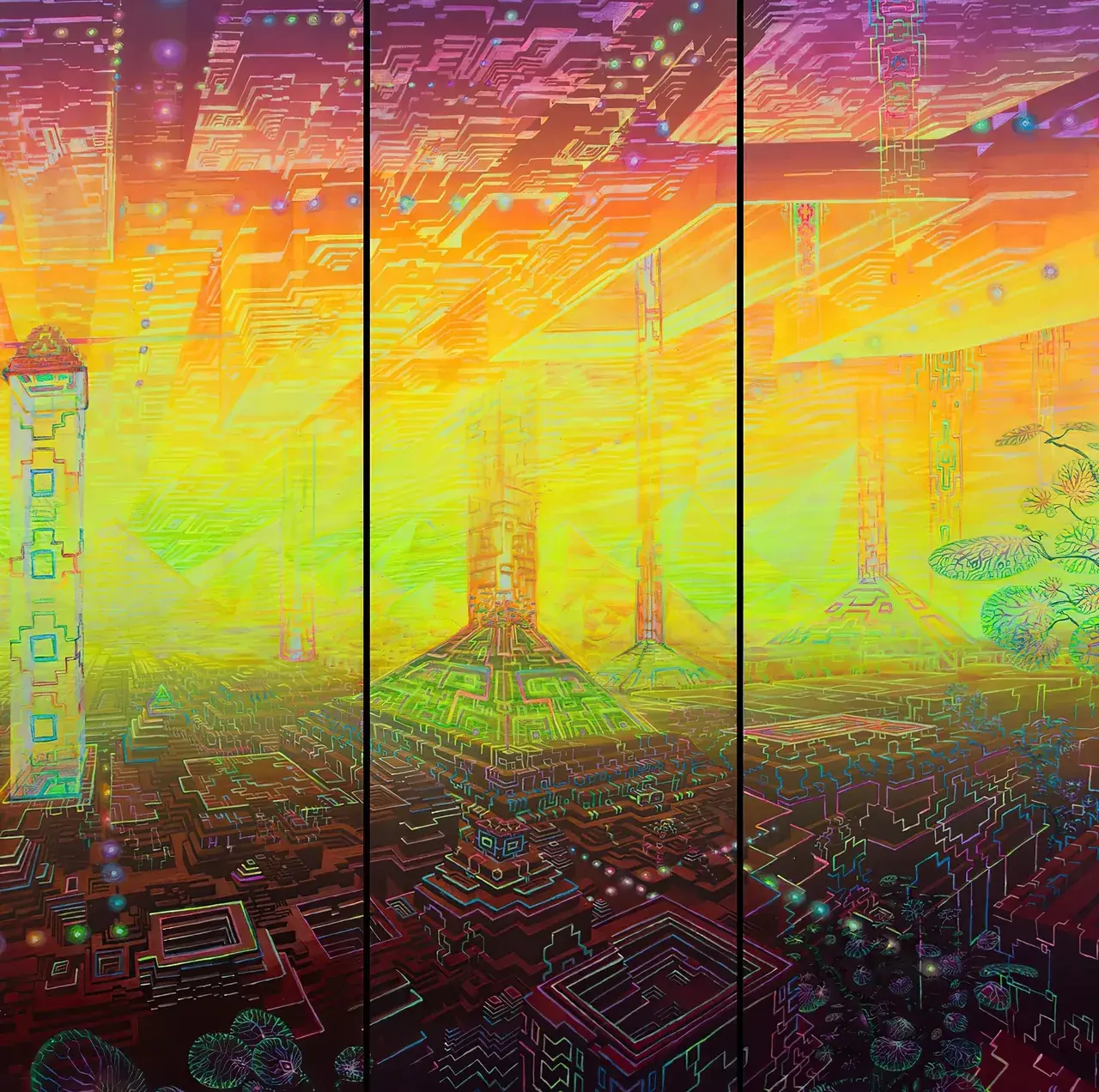 Sunset Circuit Triptych