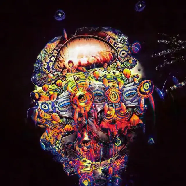 Further experiments training a neural network (Stylegan-3) on visionary artwork in order to generate psychedelic visuals.