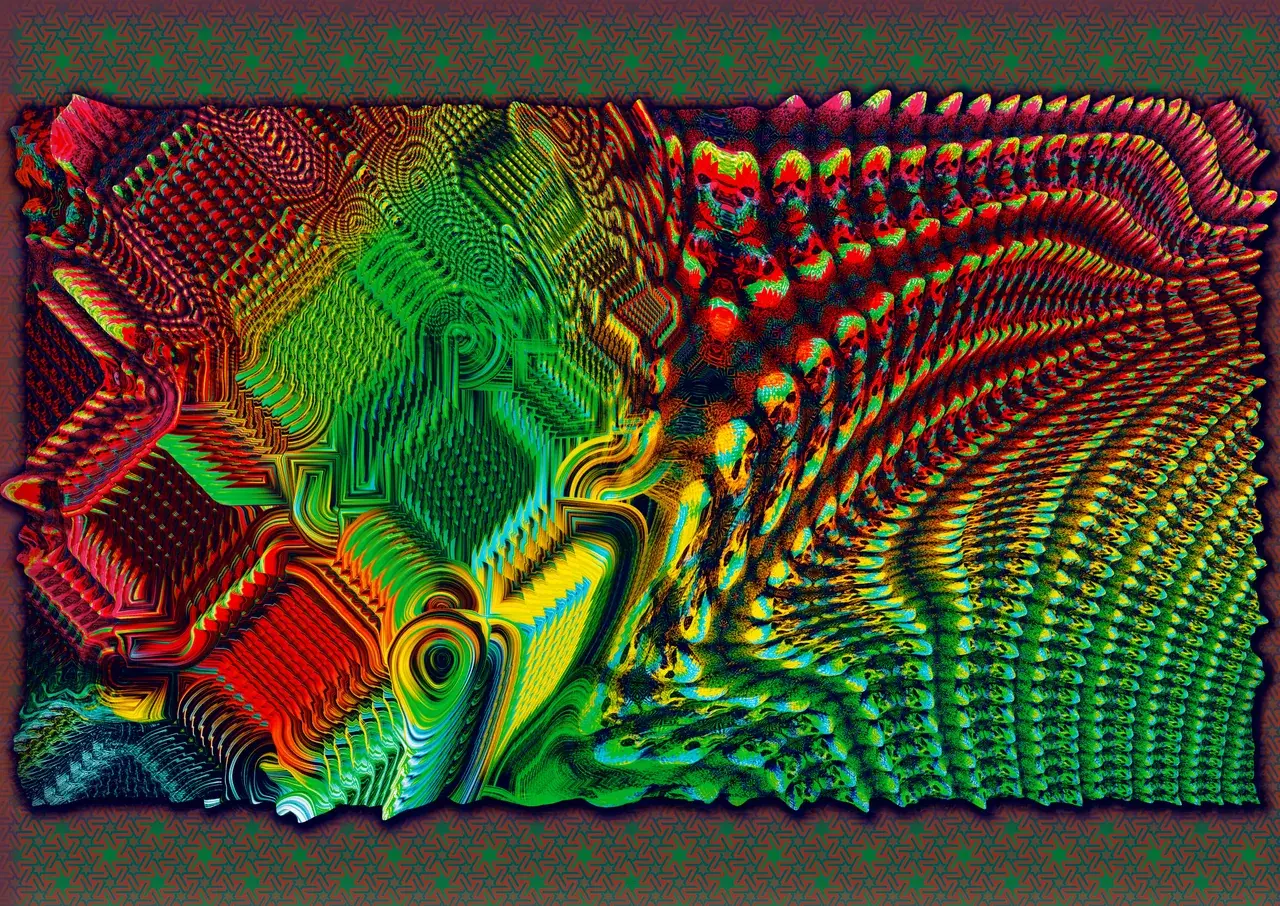 OC: DMT inspired Reality Grid [zoom in for details] [IG @j_ham_art]