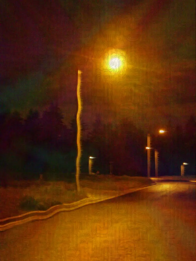 Streetlights on 2 hits of cid