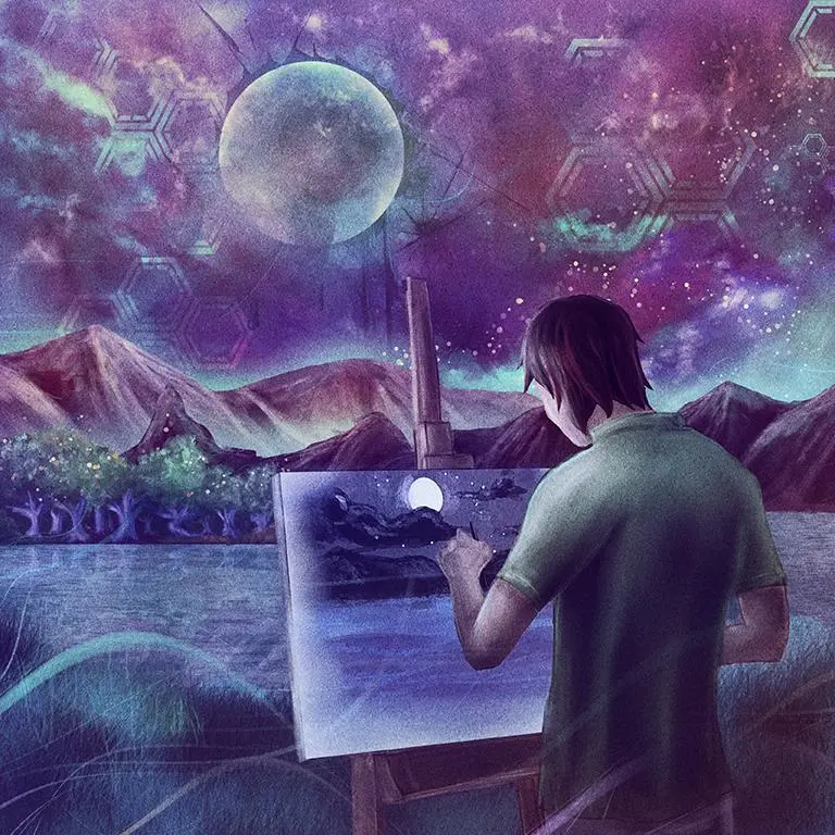 Celestial Landscape Album Illustration