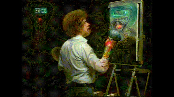 Bob Ross processed by a neural network