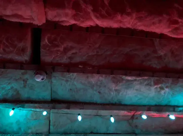 the insulation on the ceiling during my first trip, 100 ug LSD