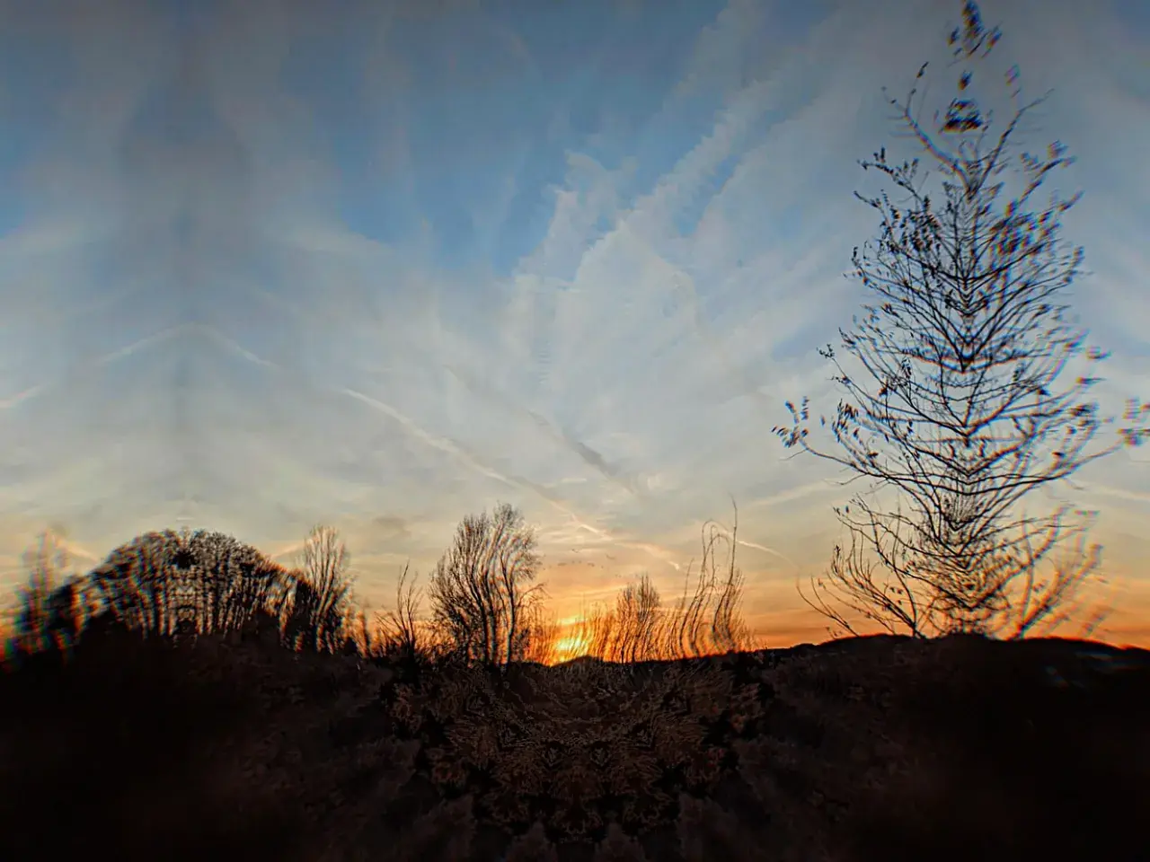 the setting sun