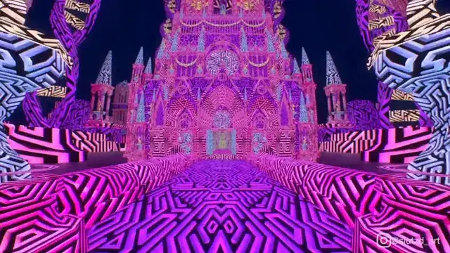 If you're not too tired of seeing this piece, I've been working on some color shifting versions of Kaleidoscopic Highway [OC]