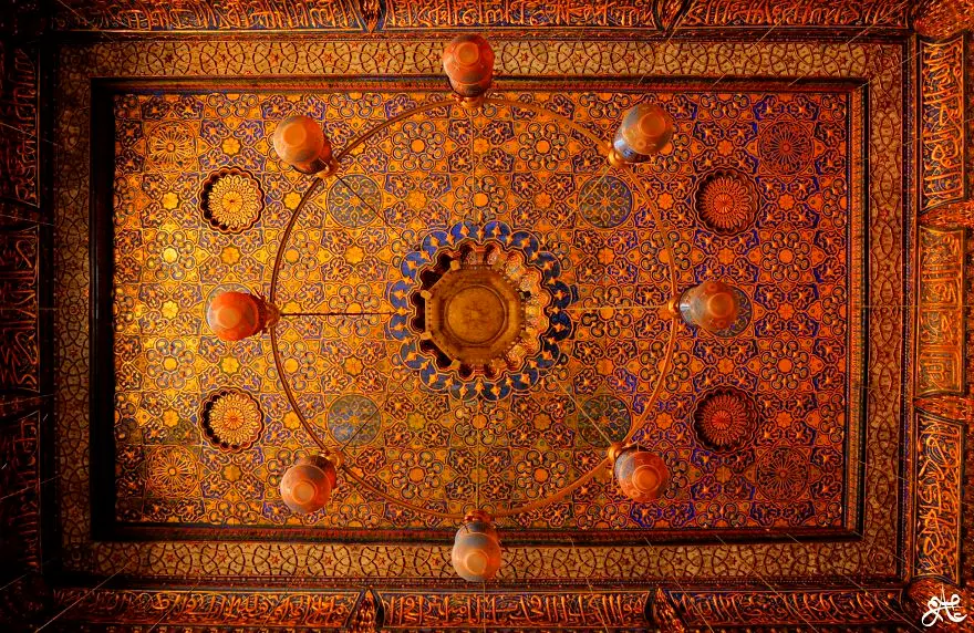 Iran's beautiful mosque's architecture and decor seems to directly reflect a singularity/black hole surrounded by geometric/harmonic creation