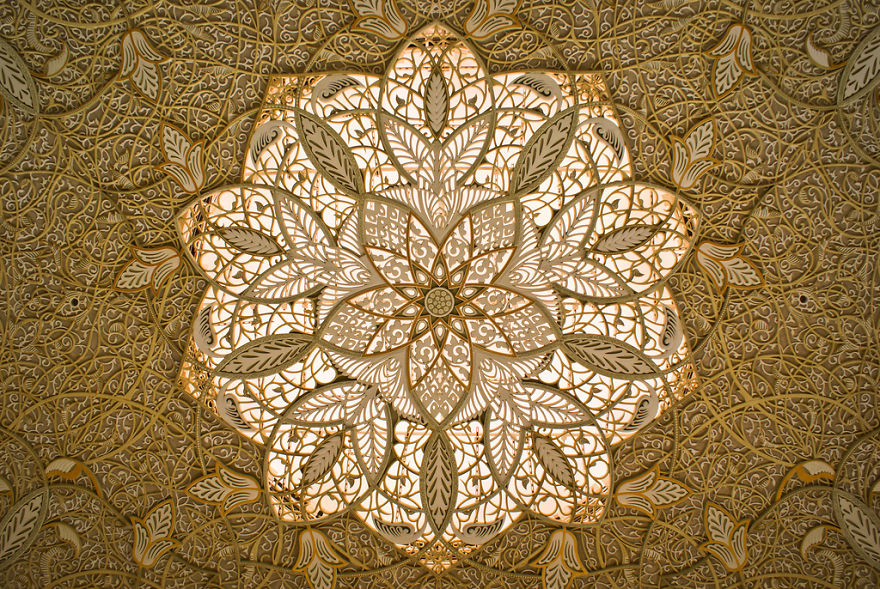Iran's beautiful mosque's architecture and decor seems to directly reflect a singularity/black hole surrounded by geometric/harmonic creation