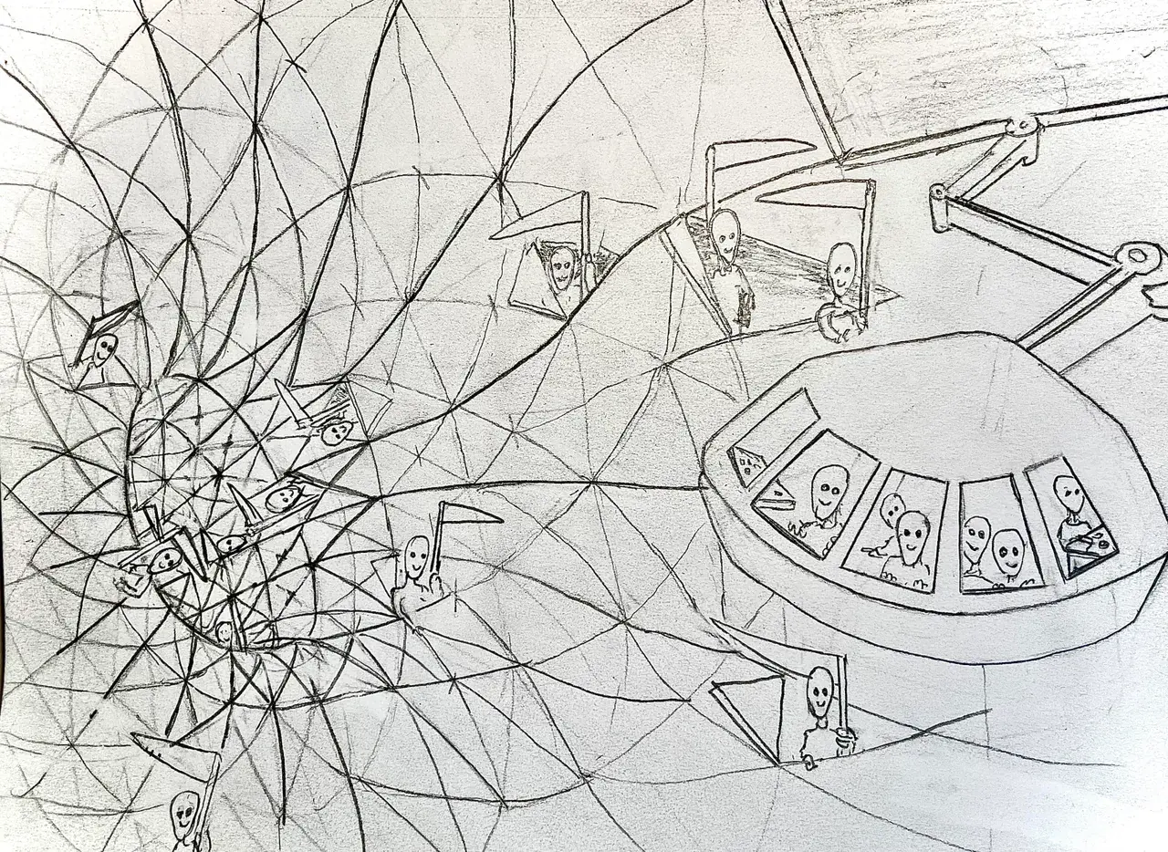 MDMA & Ketamine + 35mg DMT. A friend was telling me her trip and described these entities with triangular flags. I was in total disbelief hearing her describe them to a tee. “objectivity ?“. Sure as hell sounds like it. Here’s a rough draft of the realm and occupants.