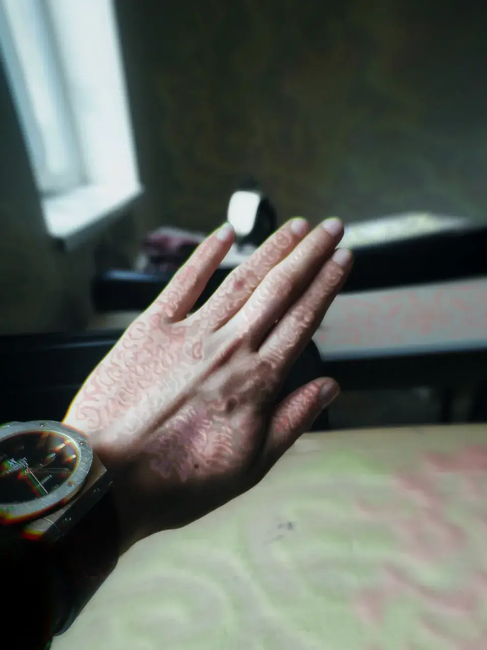 A hand on mushrooms
