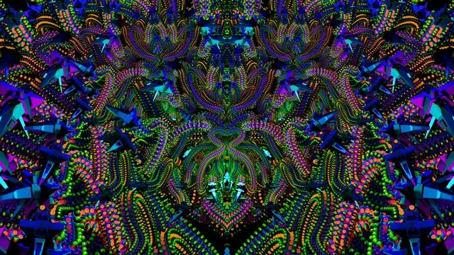 Dense Neon Squiggle Pattern