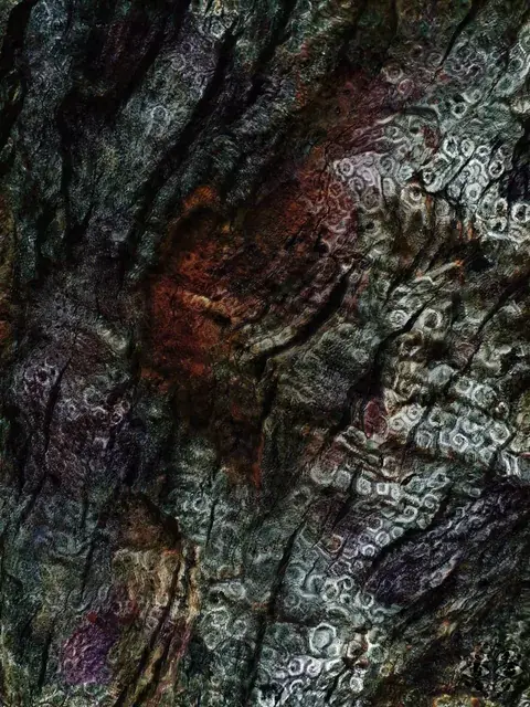 Embedded Pattern on Tree Bark