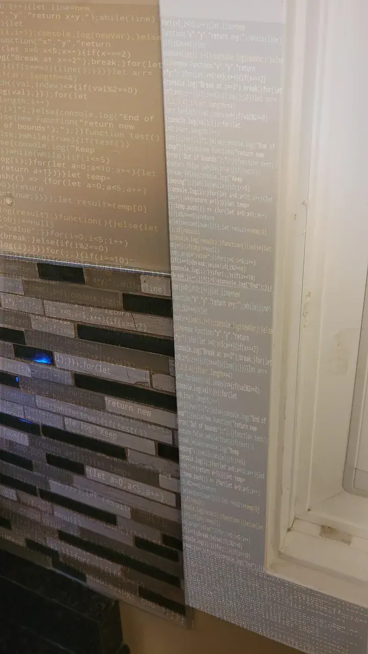 Seeing code on the walls (high dose edible + dextroamphetamine + diazepam) after coding for 20 hours straight