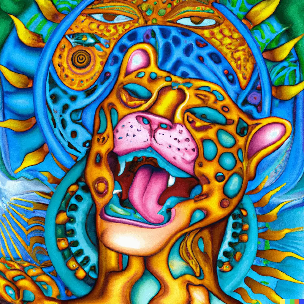 That sensation on ayahuasca of transforming into a jaguar or rainbow serpent