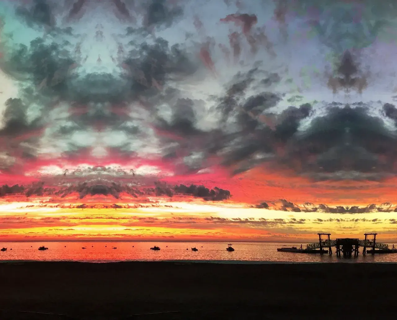 Clouds on the beach