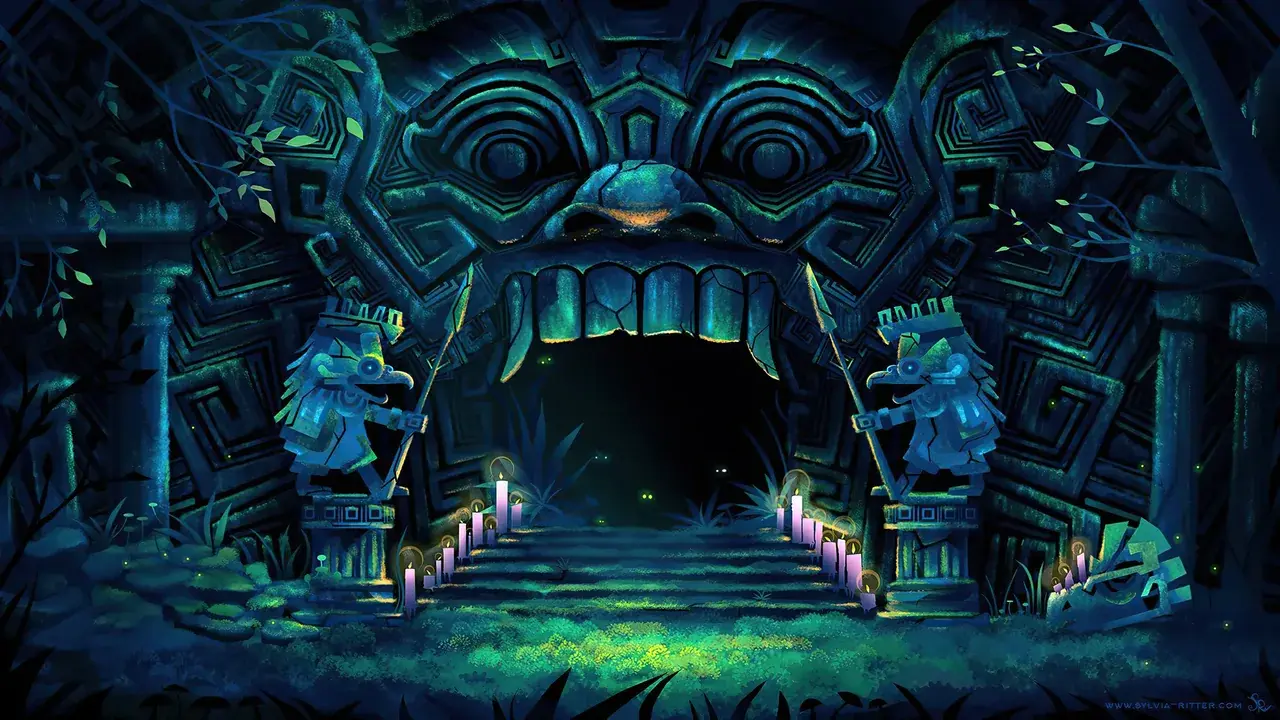 Ancient Ruins Temple Entrance