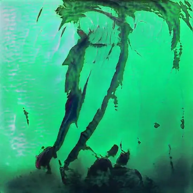 Further experiments training a neural network (#SG3) on visionary artwork in order to generate psychedelic visuals.
