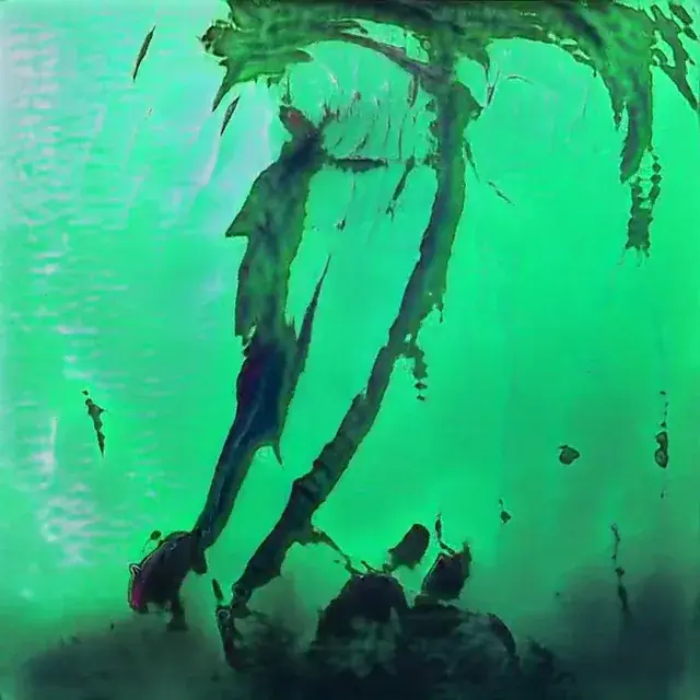 Further experiments training a neural network (#SG3) on visionary artwork in order to generate psychedelic visuals.