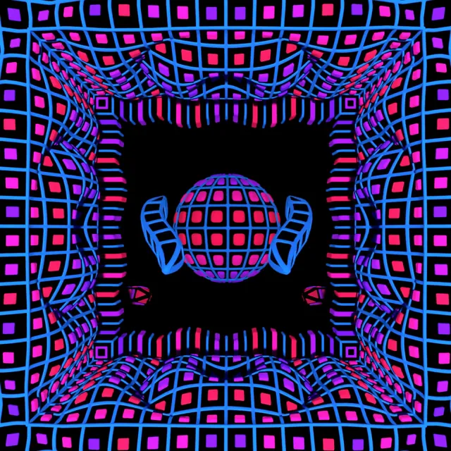 Neon Tunnel and Patterned Sphere
