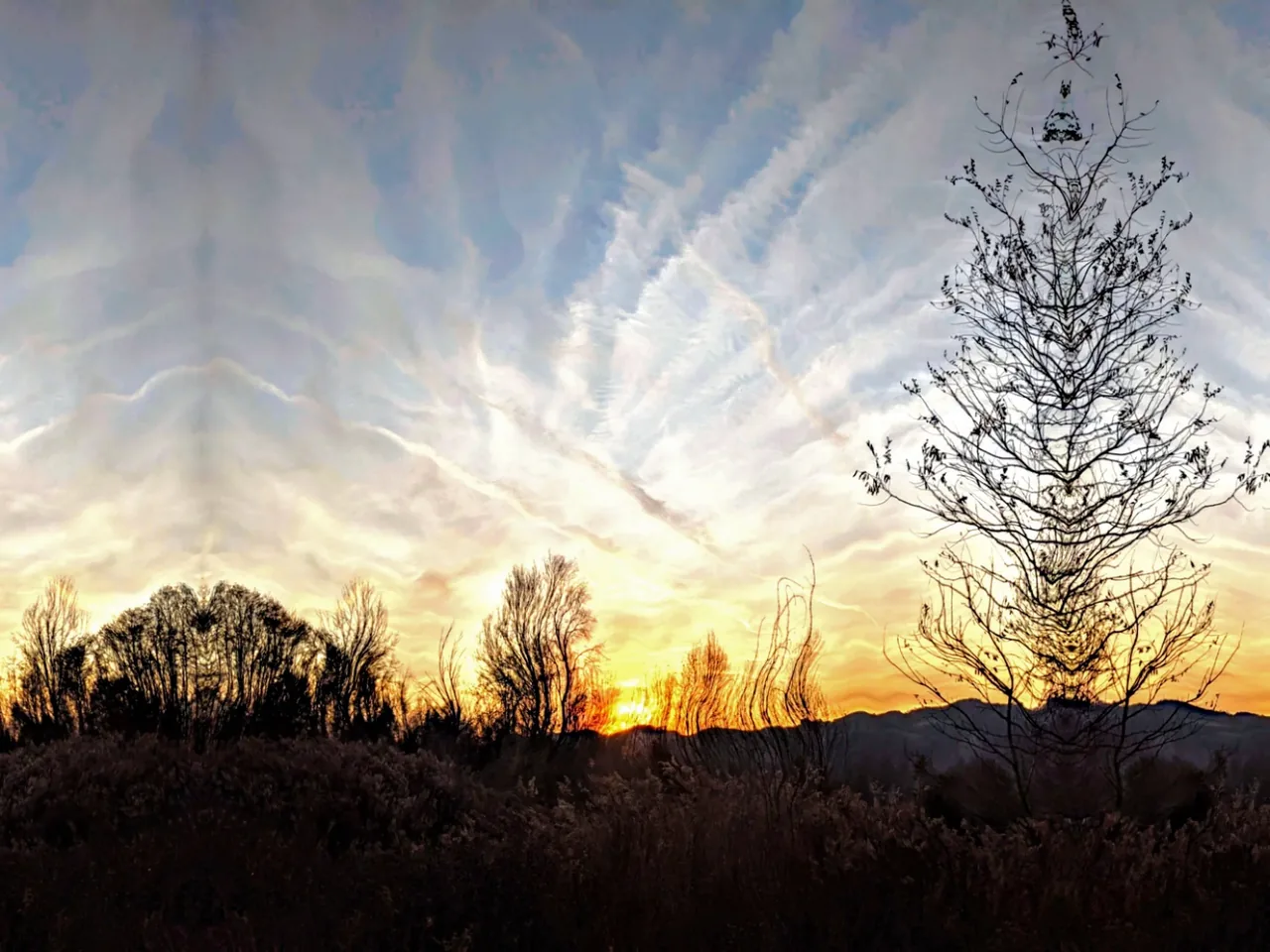 Radiating Sunset Clouds