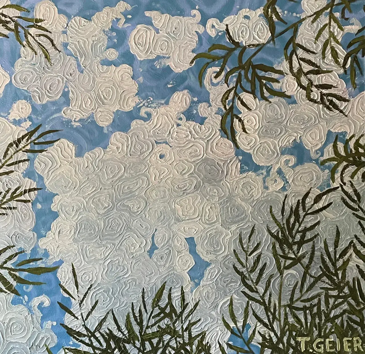I did a 30”x30” oil painting replication of the sensation of seeing patterns where there are none.