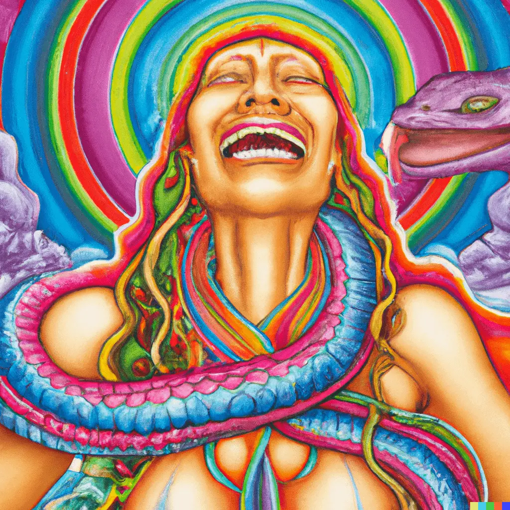 That sensation on ayahuasca of transforming into a jaguar or rainbow serpent