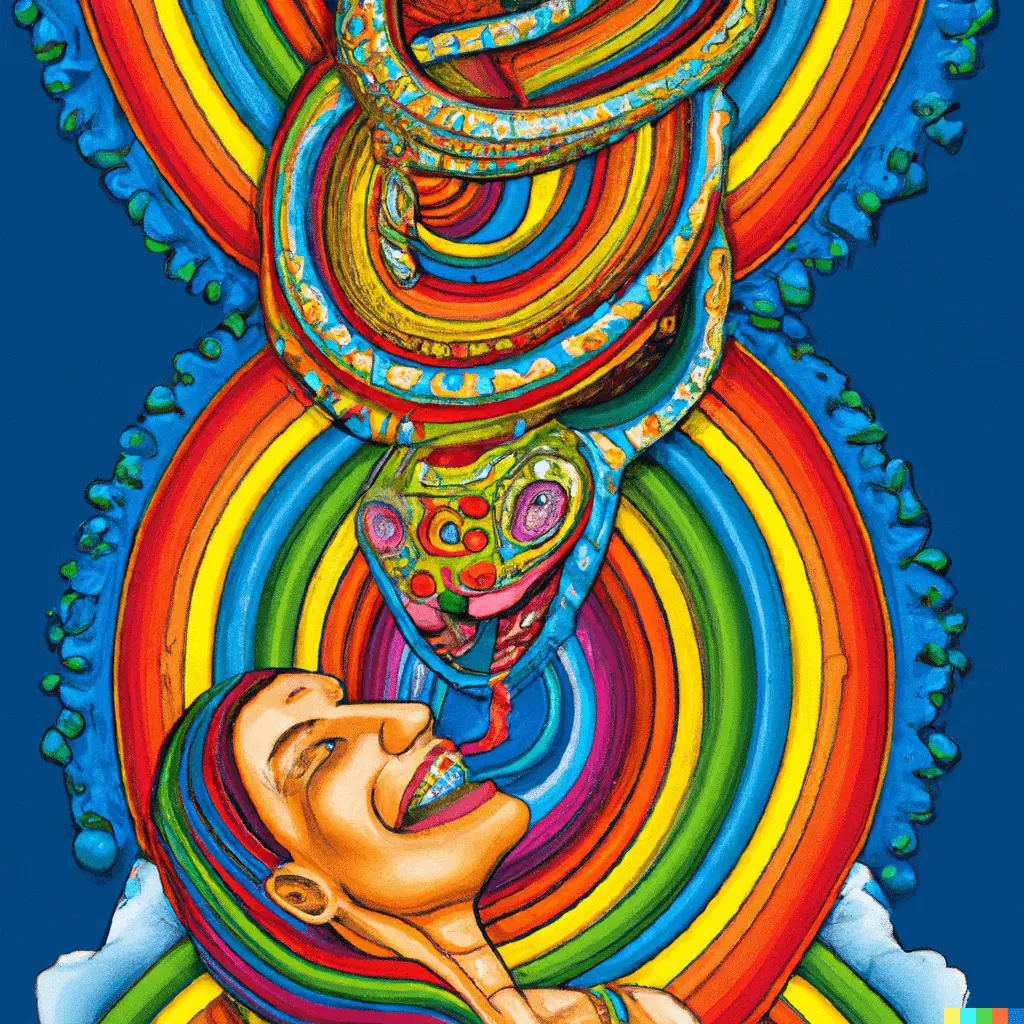 That sensation on ayahuasca of transforming into a jaguar or rainbow serpent