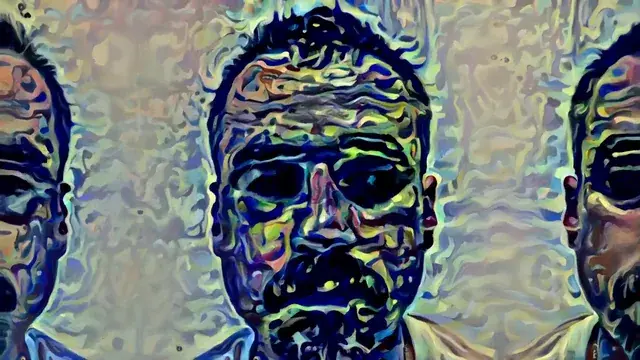 my friend (Zpacely) layered my art over my face