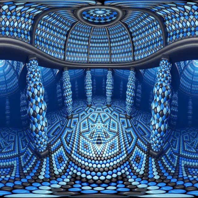 Faceted Jewel in the Blue Tessellation Chamber