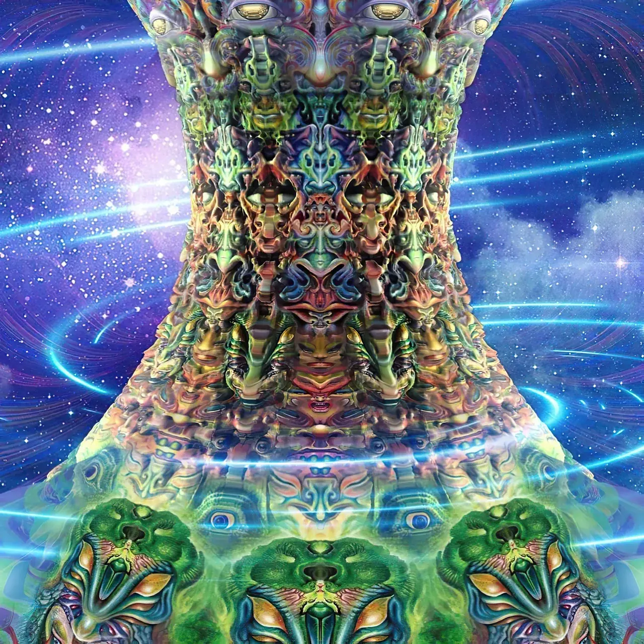Tower of Faces in Space